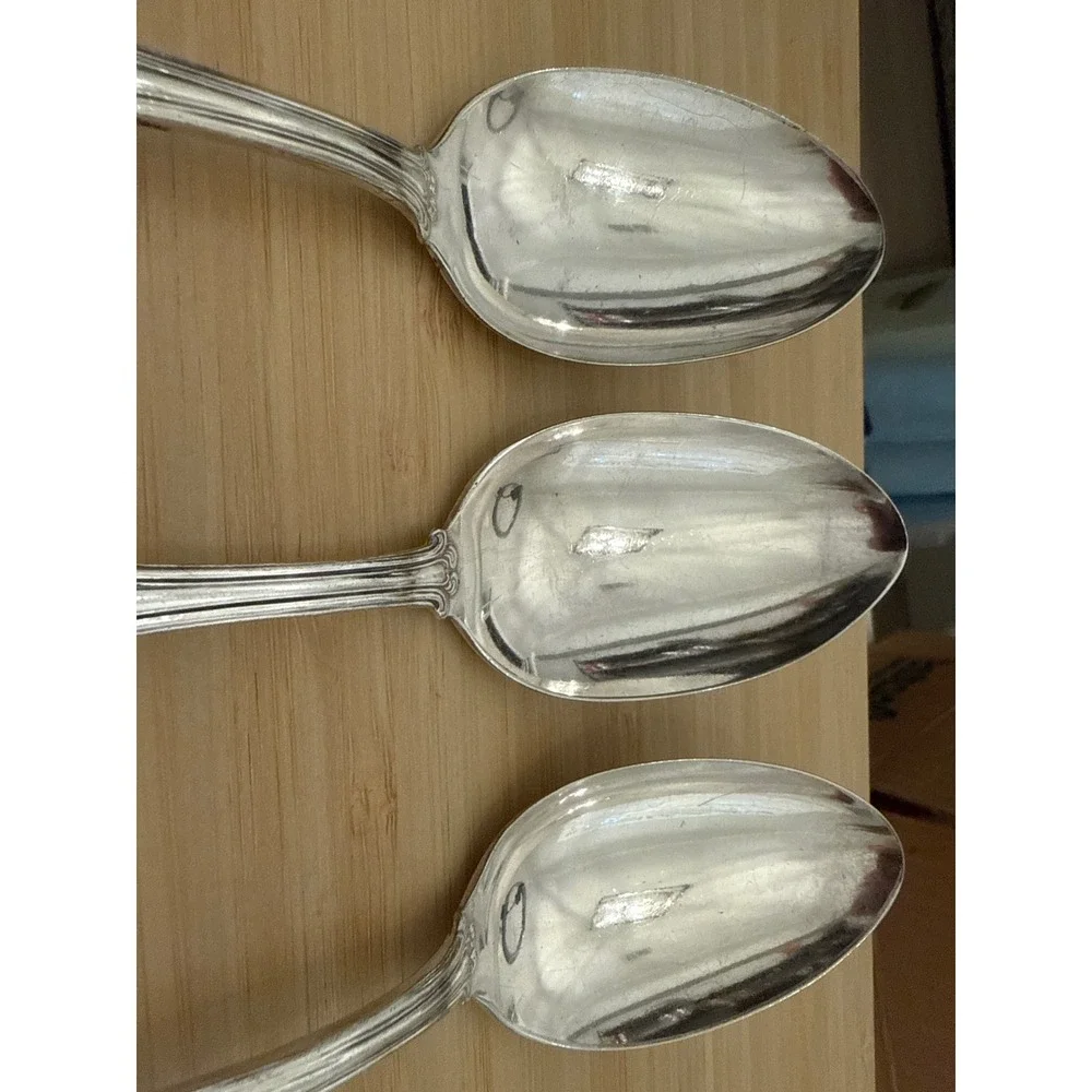 Moselle 1904 Antique Silverplate‎ Tablespoons Set 3 Floral Grape Pattern